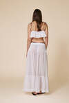 White Cotton Pleated Maxi Skirt - SS25