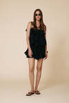 Backless Black Cotton Top With Lace Inserts - SS25