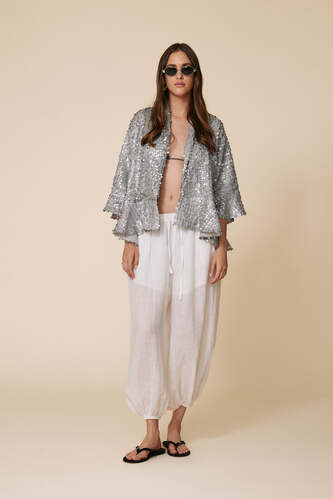 Grey Sequin Jacket - SS25 - PNK Casual