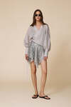Grey Asymmetric Sequin Skirt - SS25