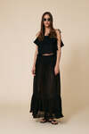 Black Backless Top With Embroidery Trim - SS25