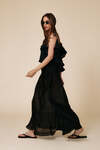 Black Backless Top With Embroidery Trim - SS25