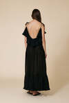 Black Backless Top With Embroidery Trim - SS25
