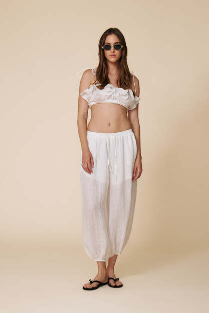 Lightweight White Linen Pants - SS25