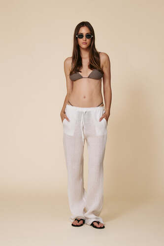 Elastic Waist Linen Trousers - SS25 - PNK Casual