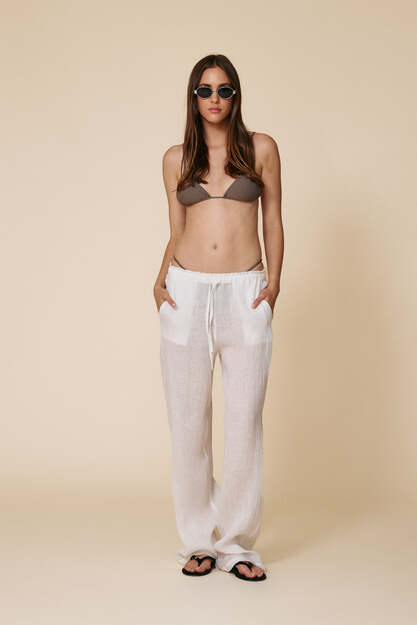 Elastic Waist Linen Trousers - SS25