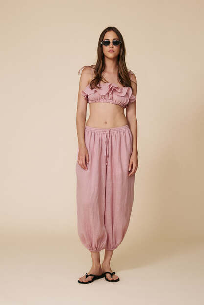 Lightweight Rose Linen Pants - SS25