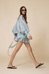 Aqua Wrap Blouse With Long Sleeves - SS25