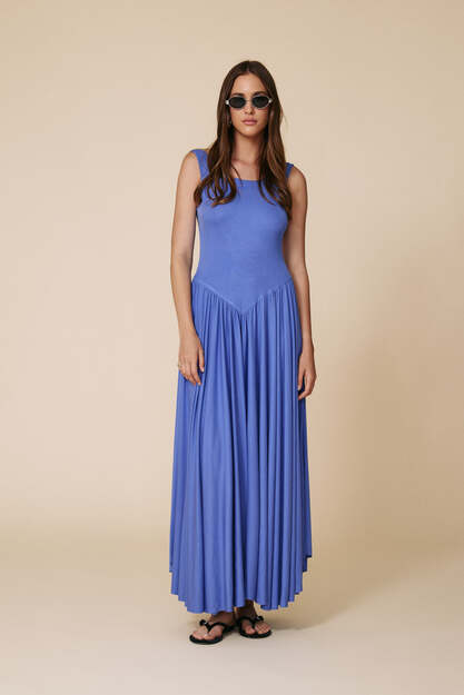 Backless Indigo Maxi Dress - SS25