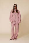 Loose-Fit Linen Blouse With Voluminous Balloon Sleeves With Wide Cuffs - SS25