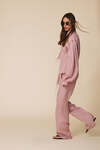 Loose-Fit Linen Blouse With Voluminous Balloon Sleeves With Wide Cuffs - SS25