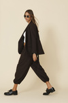 Brown Relaxed-Fit Pants With Silk Insert At The Waistband - FW25