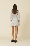 Light Green Mini Lace Dress With Three-Guarter Flared Sleeves - FW25