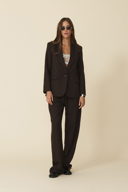 Brown Blazer With Backless - FW25