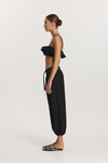 Black Viscose Pants With Lace Insert At The Waistband - FW25