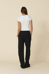 Black Cotton Wide-leg Pants - FW25