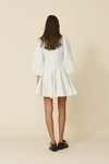 White Mini Dress With Long Puff Sleeves - FW25