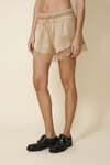 Beige Shorts Finished With Delicate Lace Trim At The Hem - Pre-Spring26