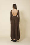 Backless Brown Midi Dress