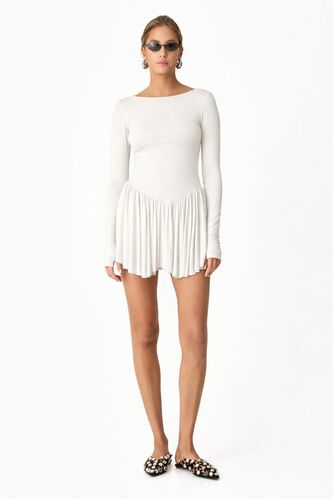 Backless Off White Mini Dress - PNK Casual