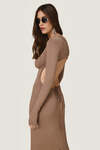 Beige Backless Dress With An Adjustable Lace-Up Detail - SS26