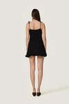 Black Dress featuring a discreet wire inserted into the hem - SS26