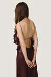 Brown Silk Backless Dress - SS26