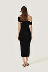 Black midi dress with a draped design - SS26