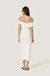 White midi dress with a draped design - SS26