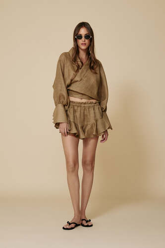 Kaki Rayon Shorts - SS26 - PNK Casual