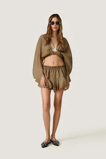 Wrap Kaki Blouse - SS26