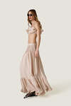 Beige Cotton Pleated Maxi Skirt - SS26