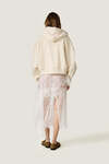 Long Sleeve Zipped Light Beige Cotton Hoodie - SS26