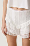 White Cotton Lace Shorts - SS26