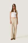 Beige relaxed trousers with an elastic waist and straight cut - SS26