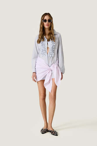 Blue Dress with detachable sarong in a contrasting color - SS26 - PNK Casual