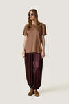 Brown T- Shirt With Oversized Shoulder - SS26