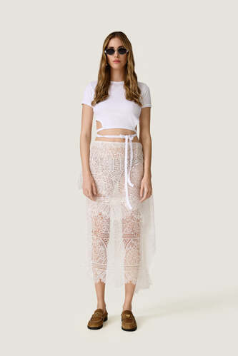Short white top with side waist cut-outs - SS26 - PNK Casual