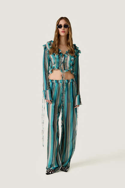 Fluid silk-viscose pants crafted -Limited Edition