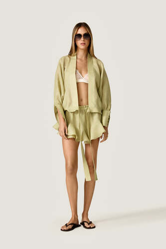 Pistachio Green Ruffle Shorts - PNK Casual