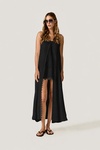 Black Midi Dress with Chantilly Lace Slip Detail
