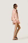 Orange Striped Wrap Mini Skirt