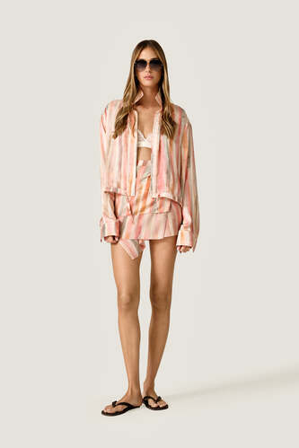 Orange Striped Shirt - PNK Casual