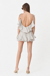 Light Grey Linen Shorts With Ruffles