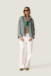 Oversized Shirt with Green Check Mix