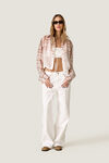 Cropped Check Shirt with Adjustable Drawstring