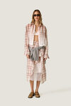 Cropped Check Shirt with Adjustable Drawstring
