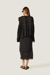 Black Printed Wrap Midi Skirt