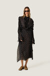 Black Printed Ruffle Blouse