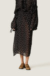 Black Printed Ruffle Blouse